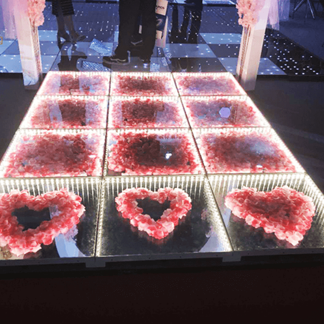 La scène de fleur sans fil utilisée multiple/décoration de mariage a mené la piste de danse